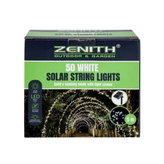 Solar Garden Lights - String of 50's, White